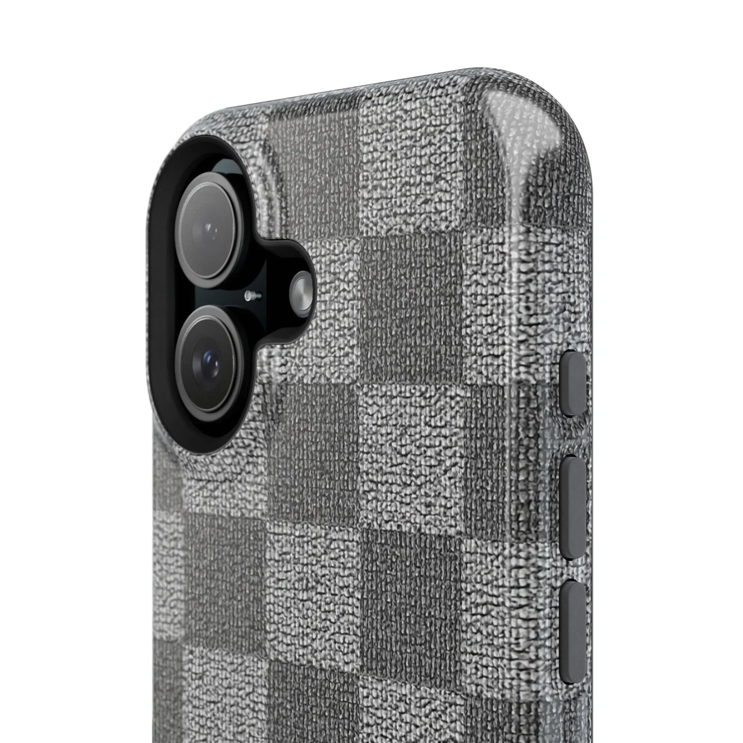 Gray Checkered Phone Case for iPhone 12-16 and Galaxy S21-S22 Models - KarArmDesign