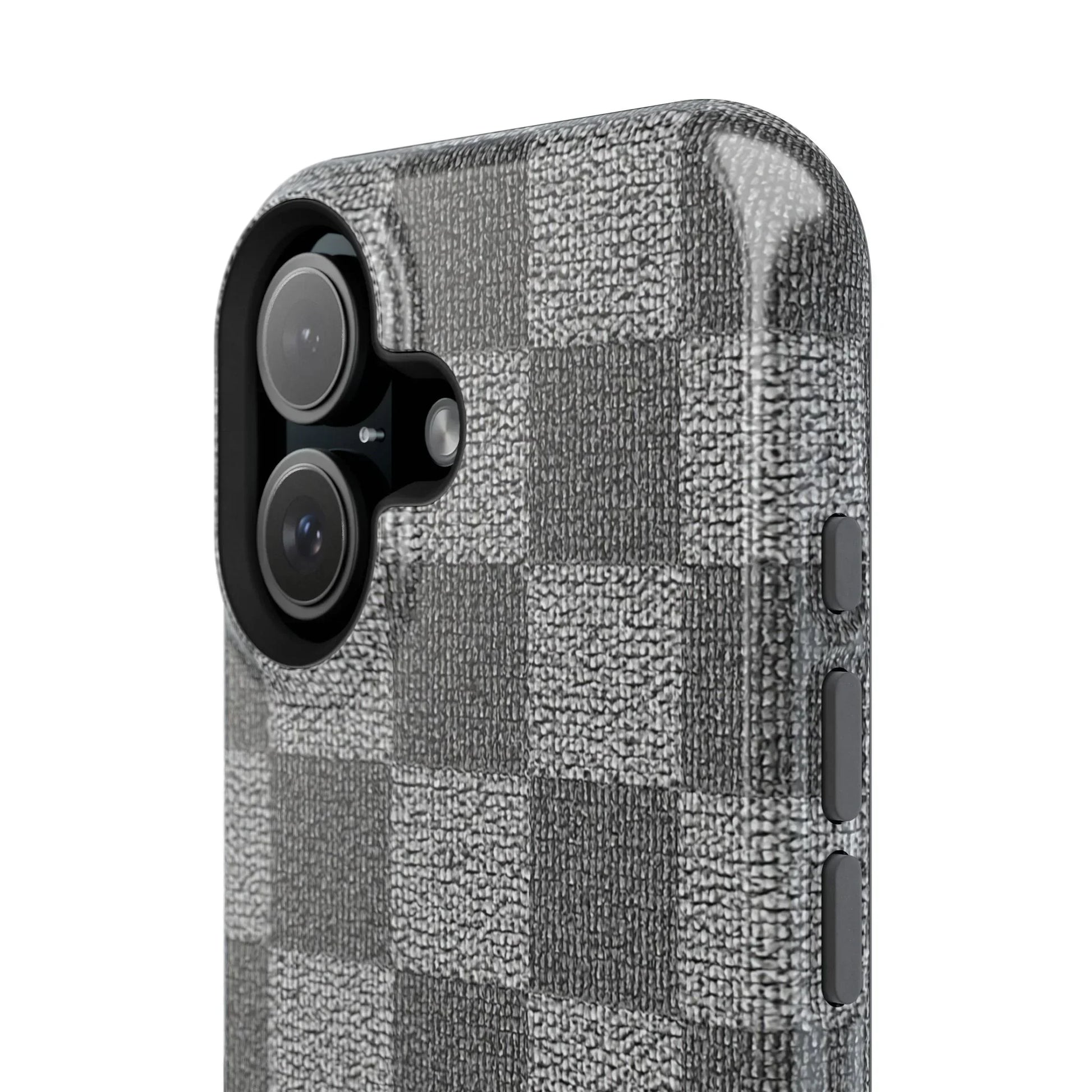 Gray Checkered Phone Case for iPhone 12-16 and Galaxy S21-S22 Models - KarArmDesign