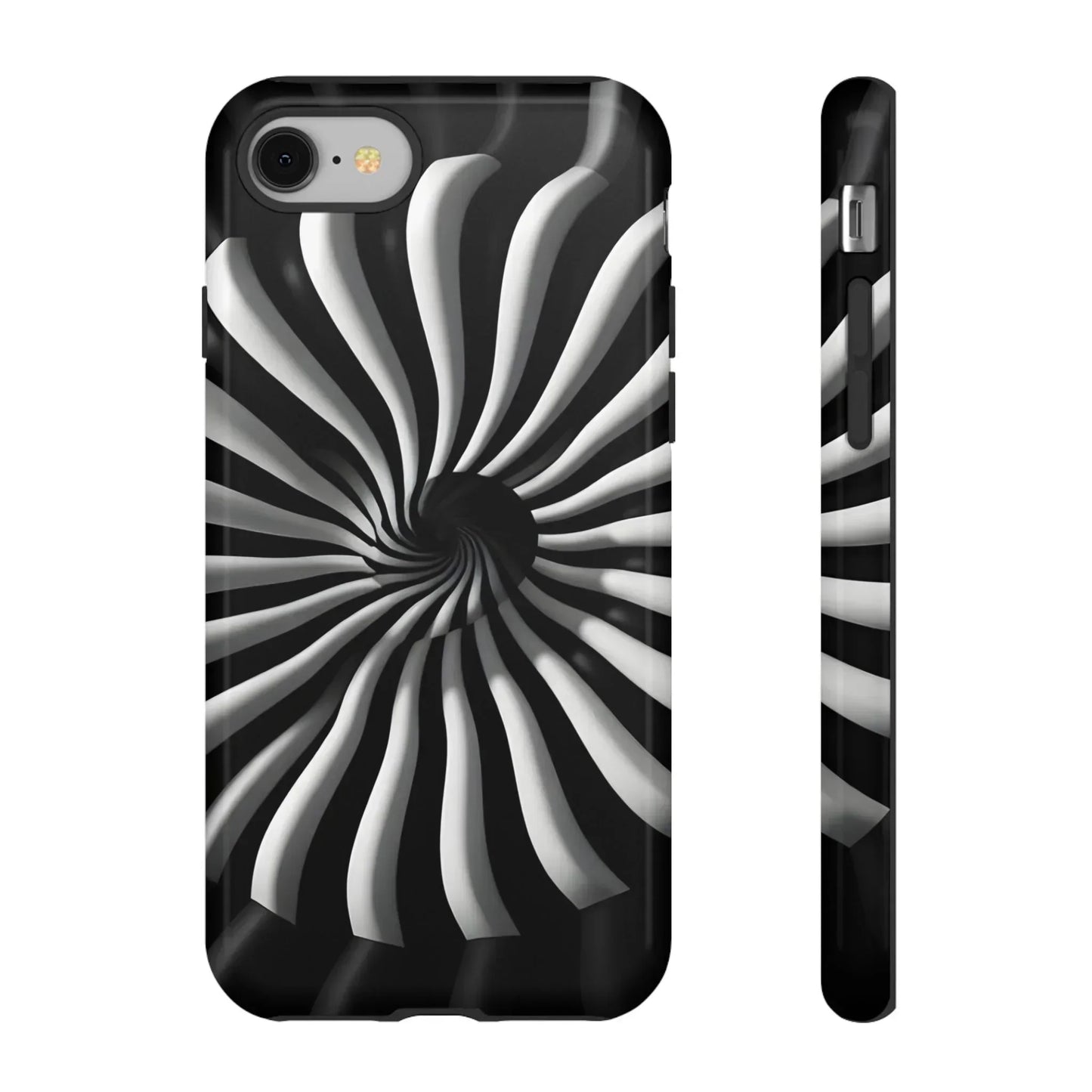 Hypnotic Black and White Spiral Phone Case for iPhone & Galaxy - KarArmDesign