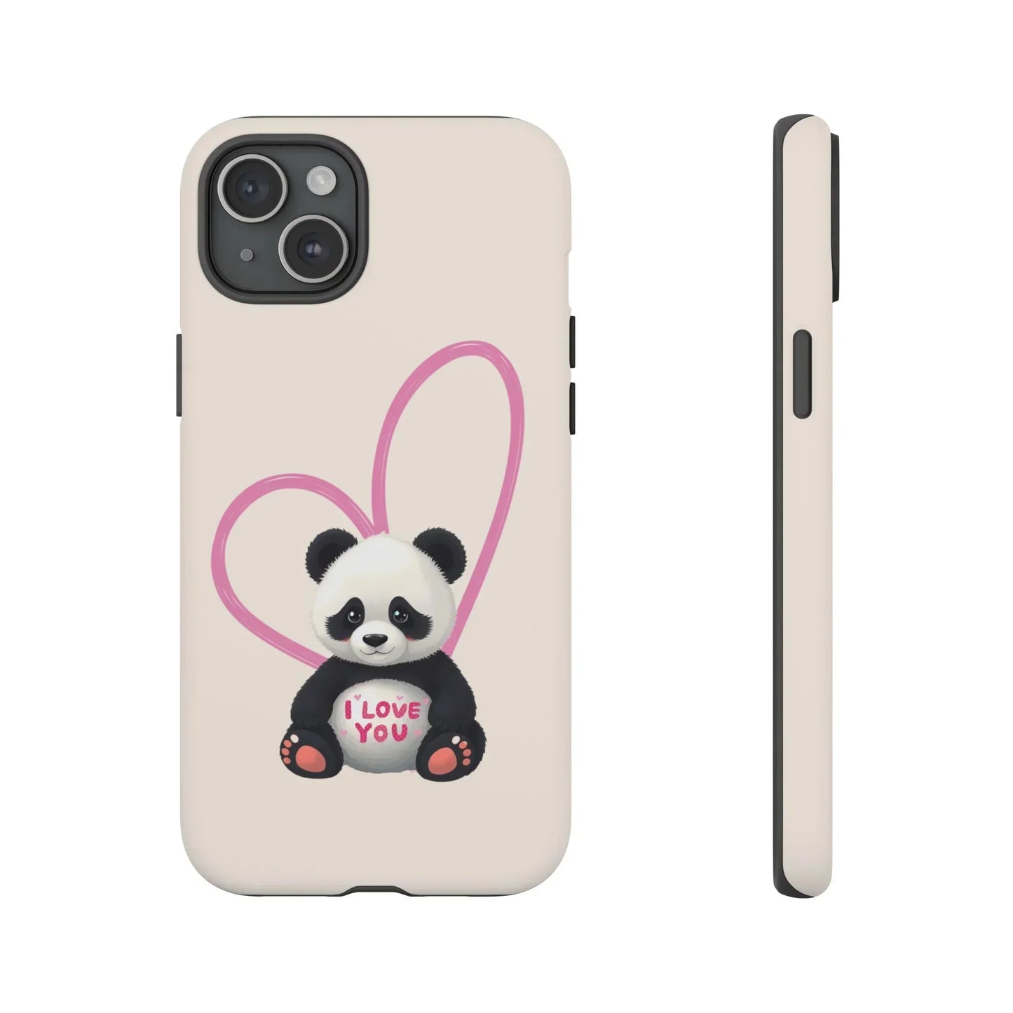 Cute Panda Heart Love Phone Case for iPhone 8-16 Models - KarArmDesign
