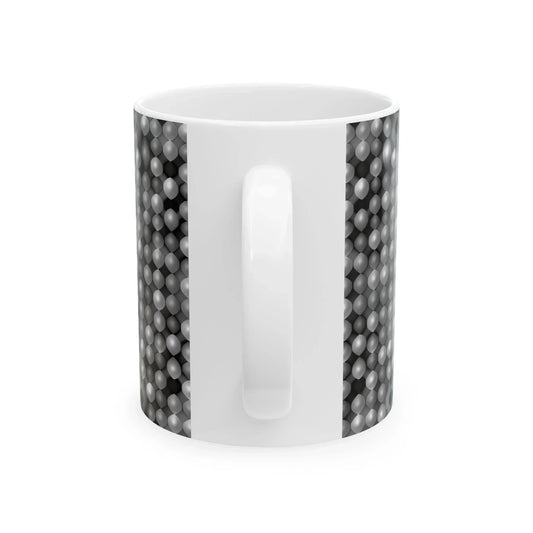 Black & Silver 3D Hex Pattern Ceramic Mug – 11 oz - KarArmDesign