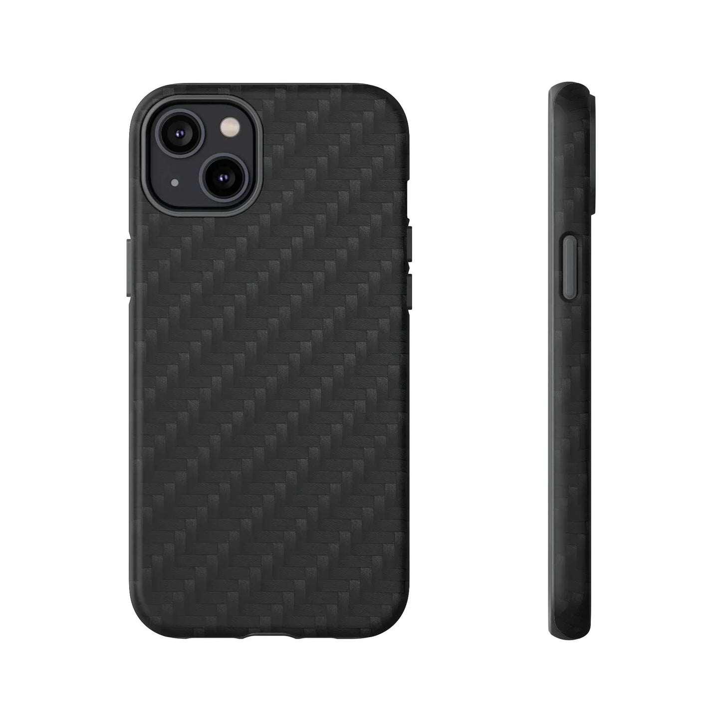 Black Carbon Phone Case Tough Case for iPhone 8-16 and Google Pixel up to 9 Models - KarArmDesign