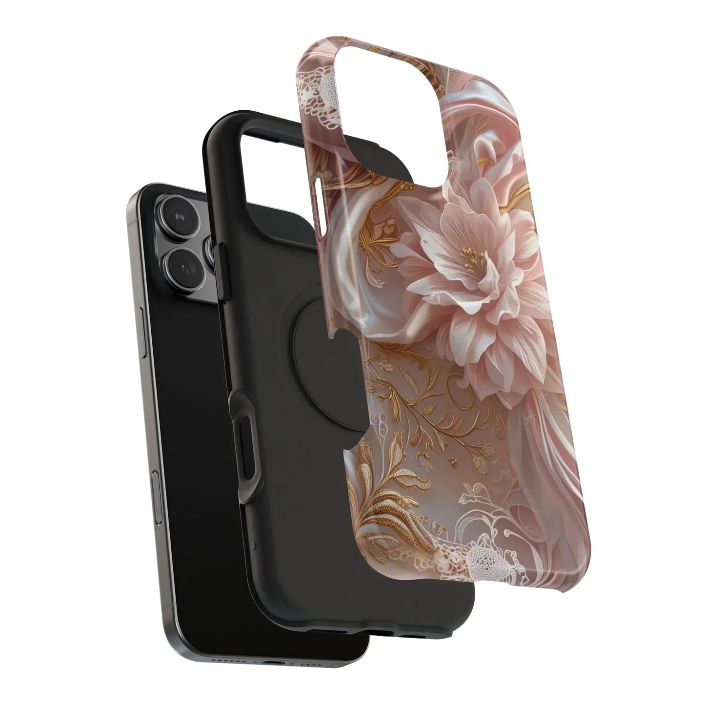 Elegant Floral Impact-Resistant Phone Case for iPhone 12-16 and Samsung Galaxy S21-S22 Models - KarArmDesign