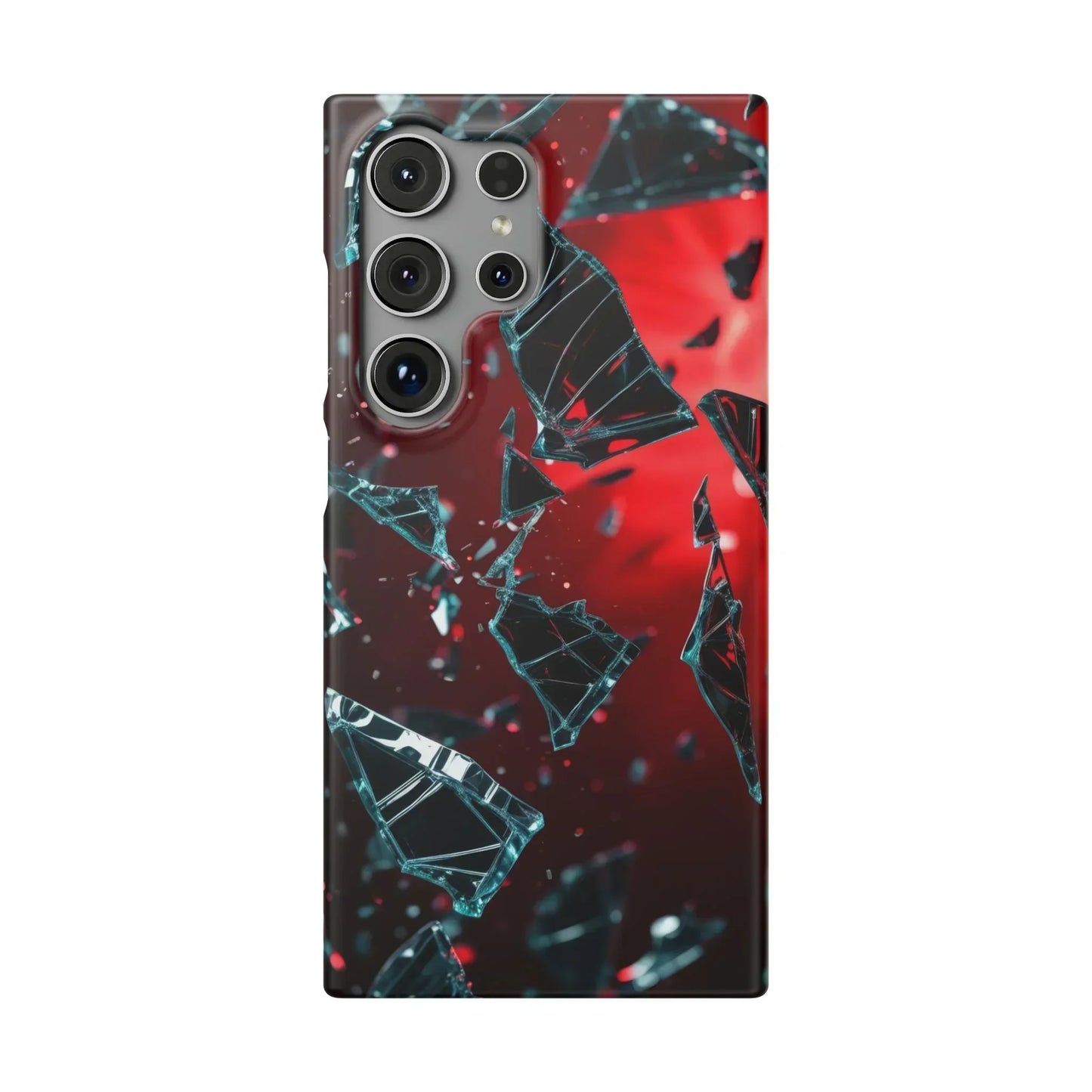 "Crimson Impact" Realistic Glass Shard Snap Phone Case for iPhone 7-16 and Samsung Galaxy S10-S24 Models - KarArmDesign