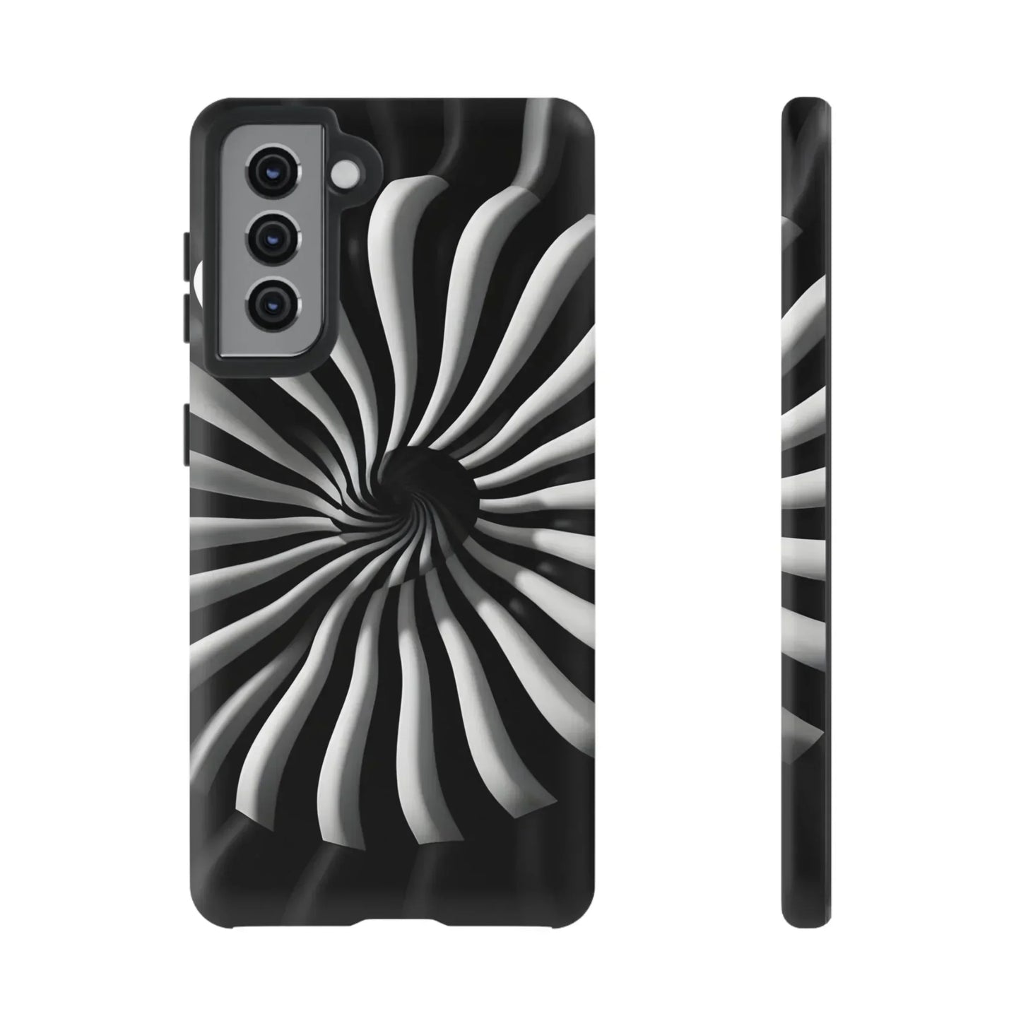 Hypnotic Black and White Spiral Phone Case for iPhone & Galaxy - KarArmDesign