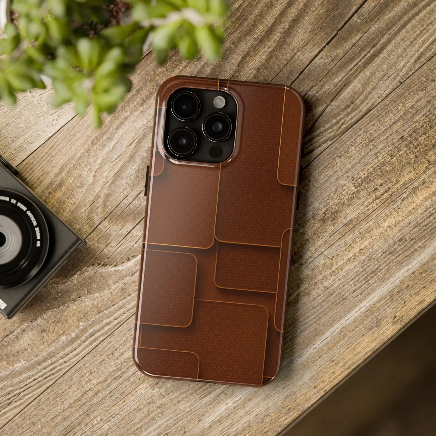 Textured Brown Phone Case for iPhone 7-16 and Samsung Galaxy S21-S24 Models - KarArmDesign