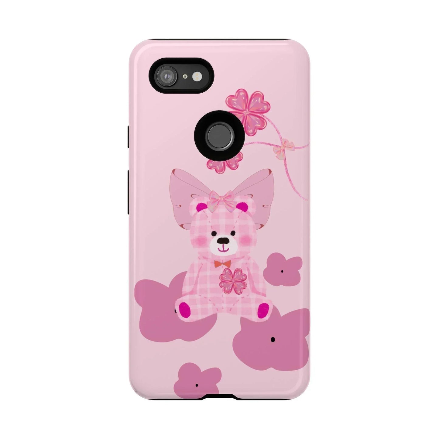 Pink Teddy Bear Phone Cases for iPhone, Pixel and Galaxy Models - KarArmDesign