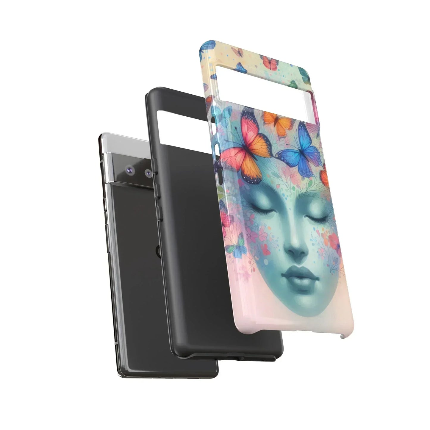 Butterfly Bloom Dreamy Woman Phone Case for Galaxy and Pixel - KarArmDesign