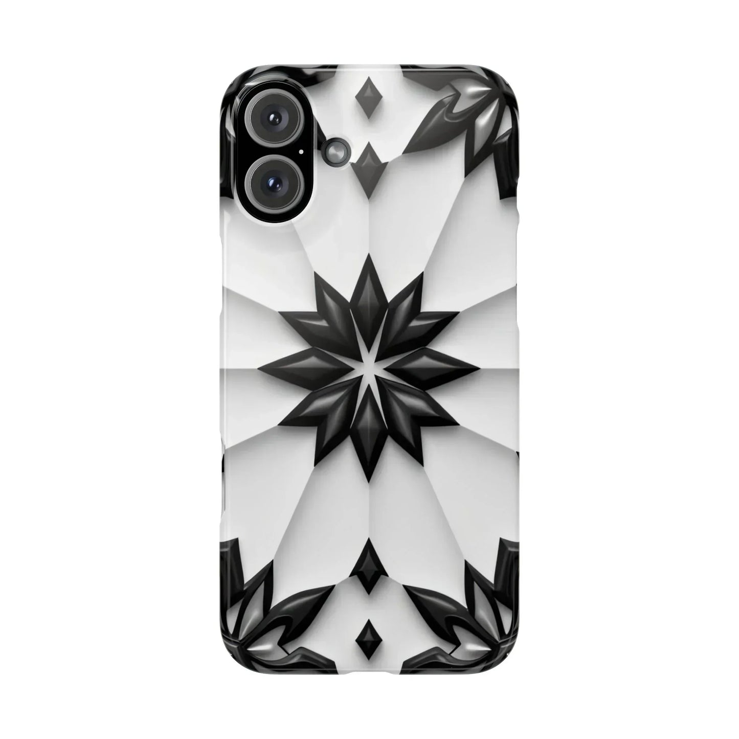Black and White Geometric Floral Phone Case for iPhone and Samsung Galaxy - KarArmDesign