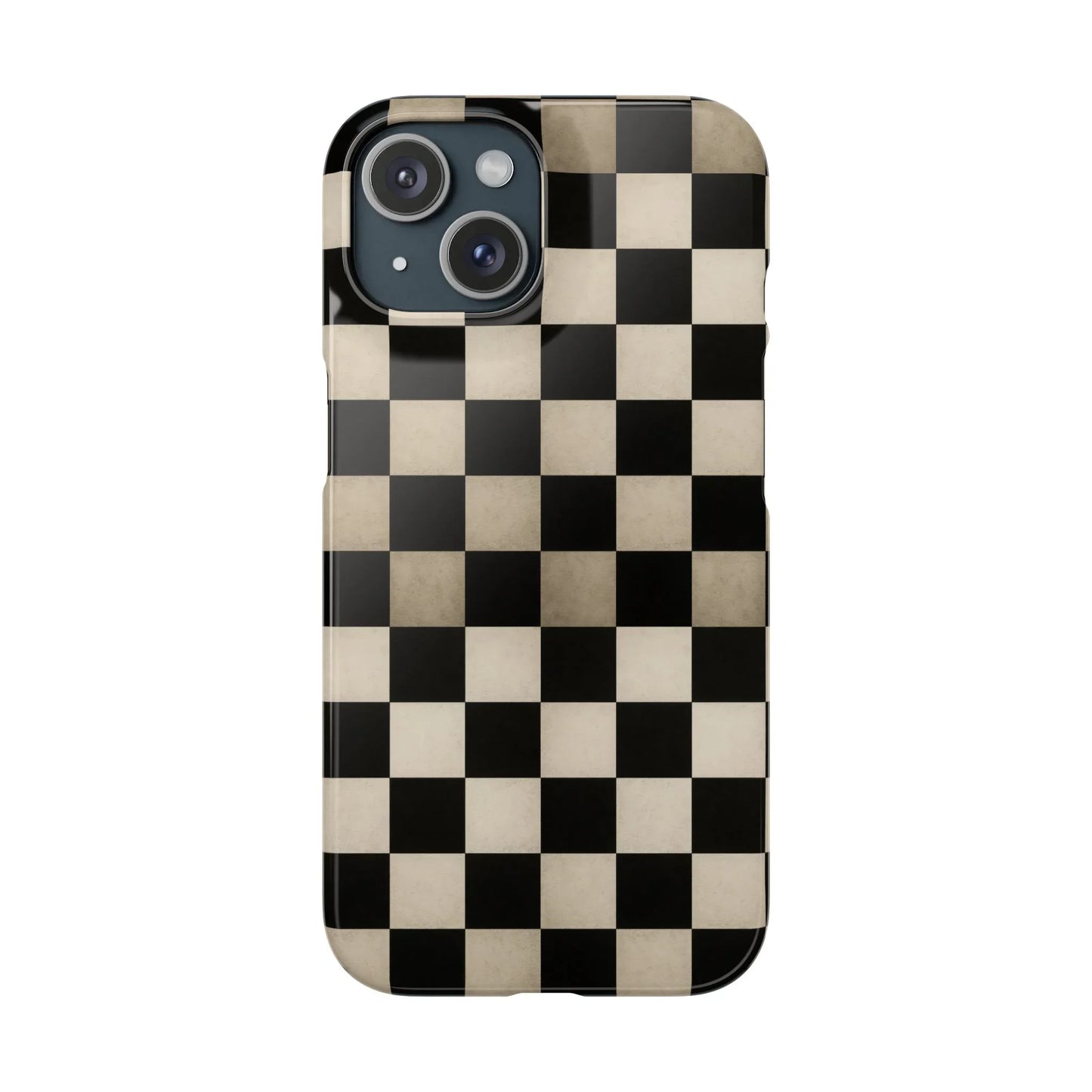 Stylish Matte Checker Phone Case for iPhone 7-16 and Samsung Galaxy S10-S24 Models - KarArmDesign