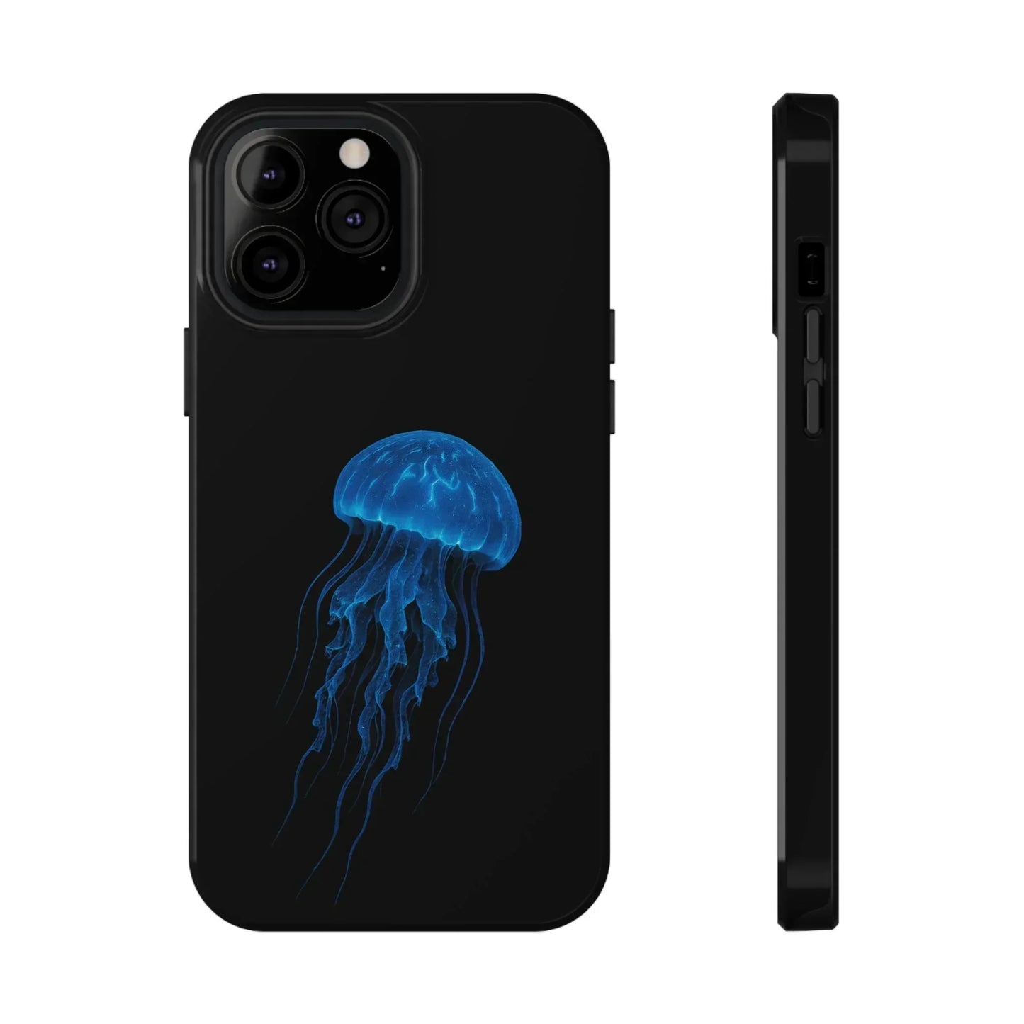 Blue Jellyfish Phone Case for iPhone 12-16 and Samsung Galaxy S21-S22 Models - KarArmDesign