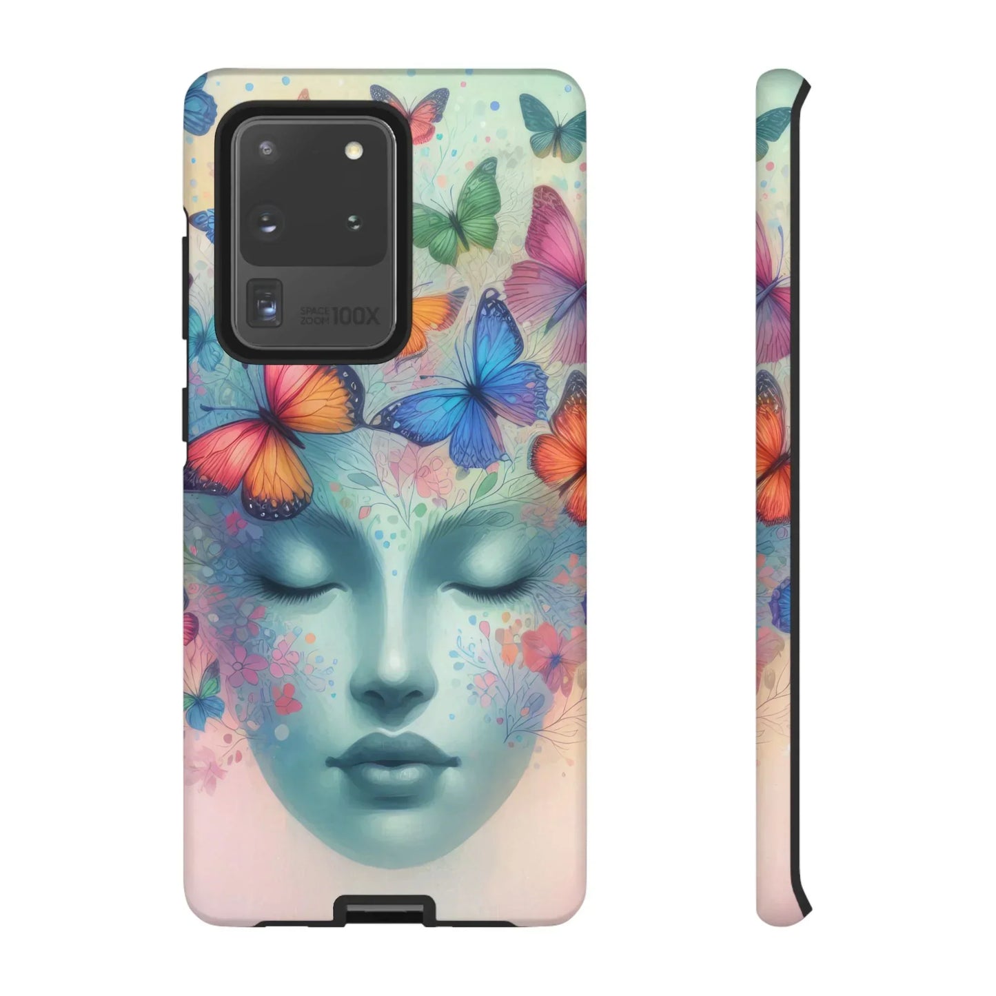 Butterfly Bloom Dreamy Woman Phone Case for Galaxy and Pixel - KarArmDesign