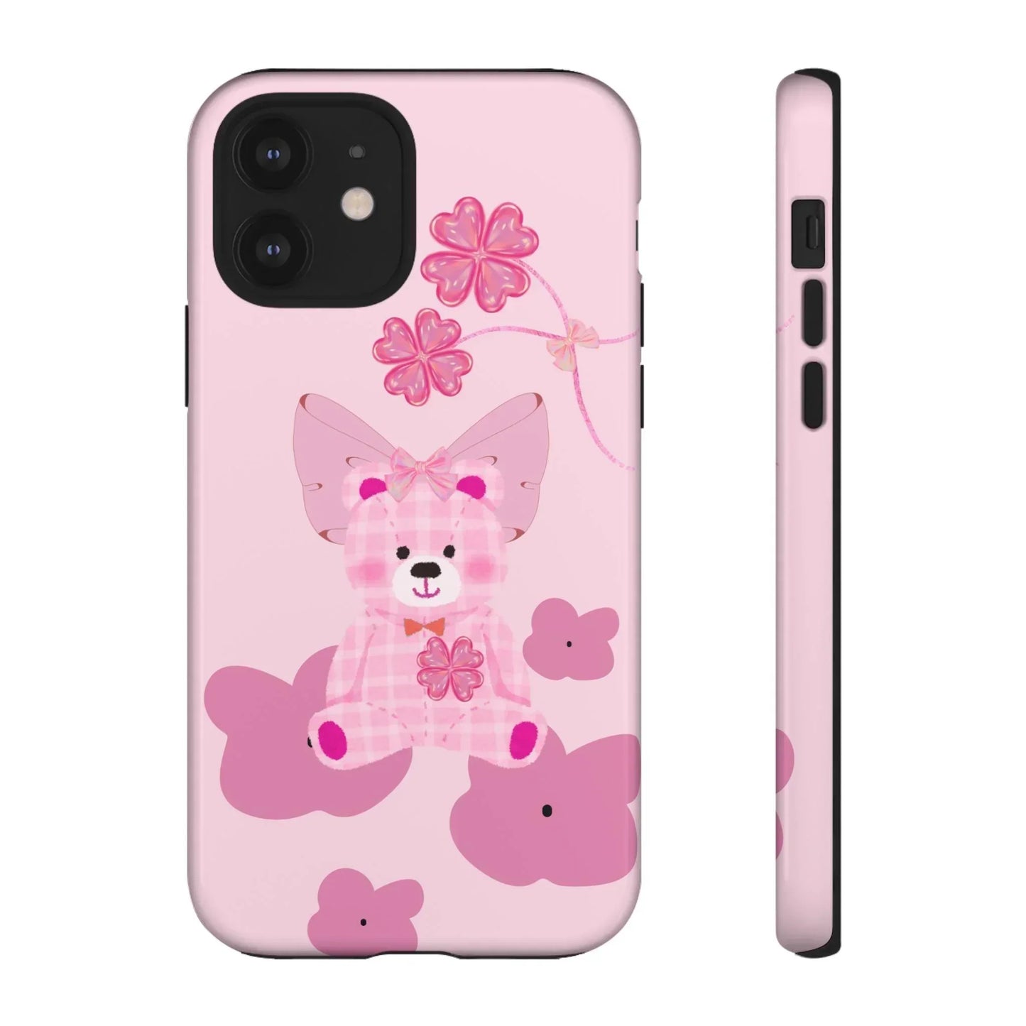 Pink Teddy Bear Phone Cases for iPhone, Pixel and Galaxy Models - KarArmDesign
