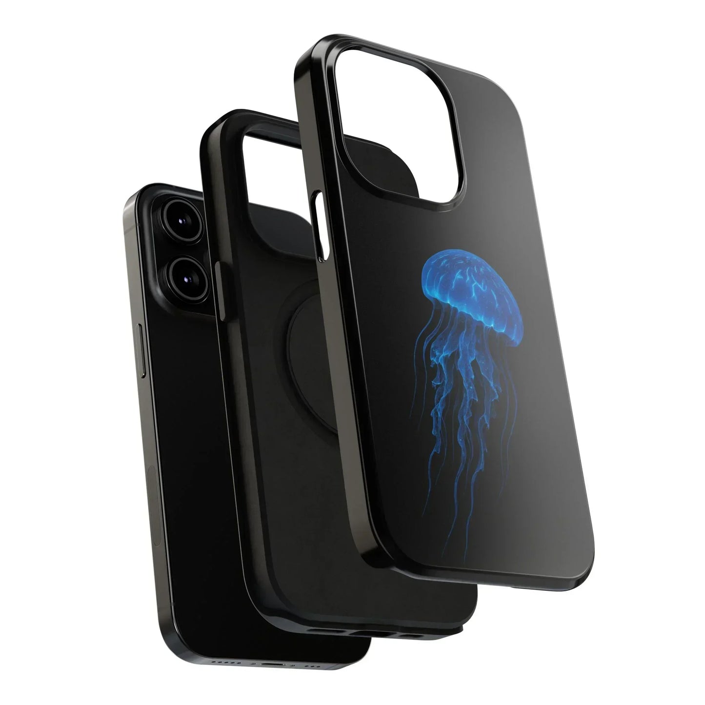 Blue Jellyfish Phone Case for iPhone 12-16 and Samsung Galaxy S21-S22 Models - KarArmDesign