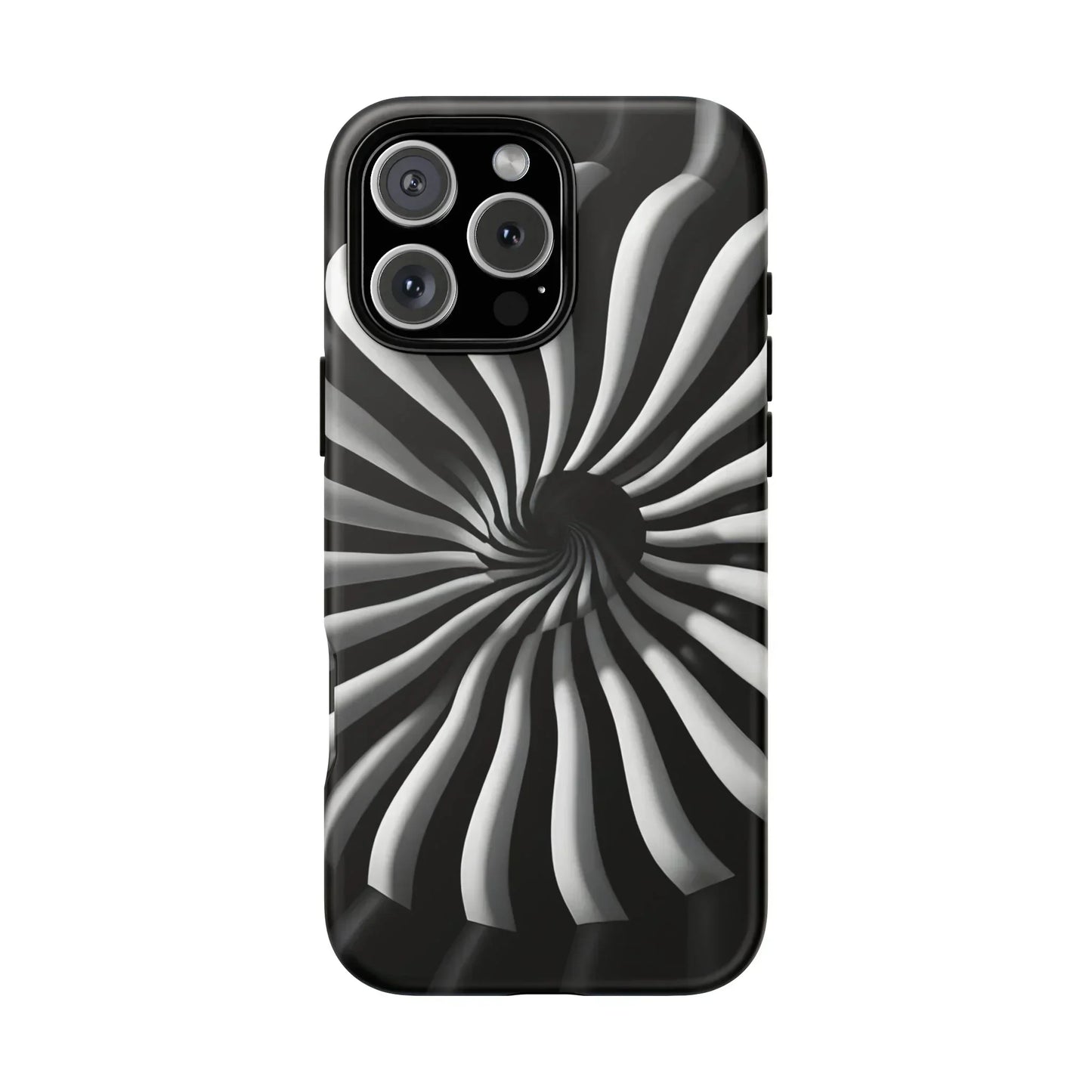 Hypnotic Black and White Spiral Phone Case for iPhone & Galaxy - KarArmDesign