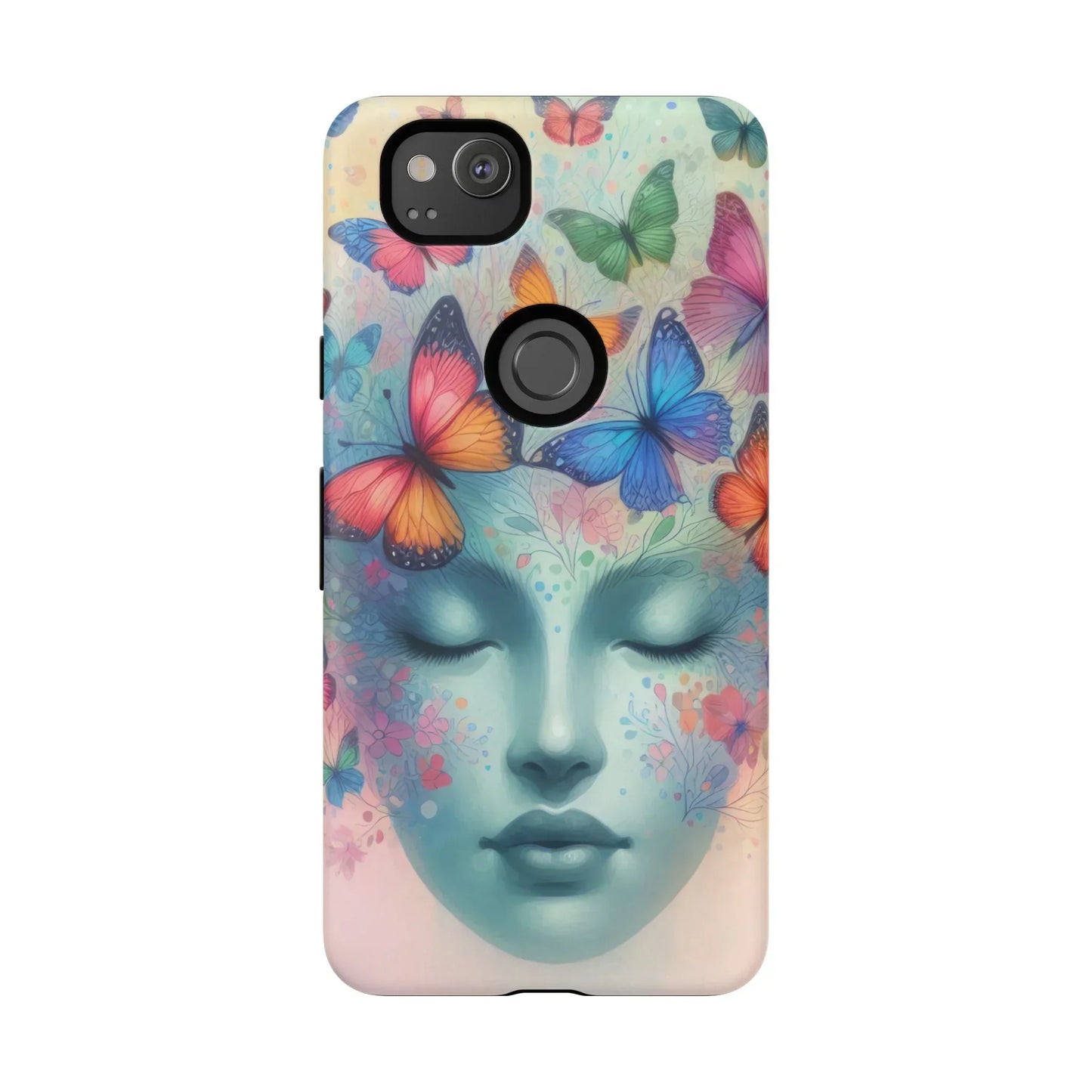 Butterfly Bloom Dreamy Woman Phone Case for Galaxy and Pixel - KarArmDesign