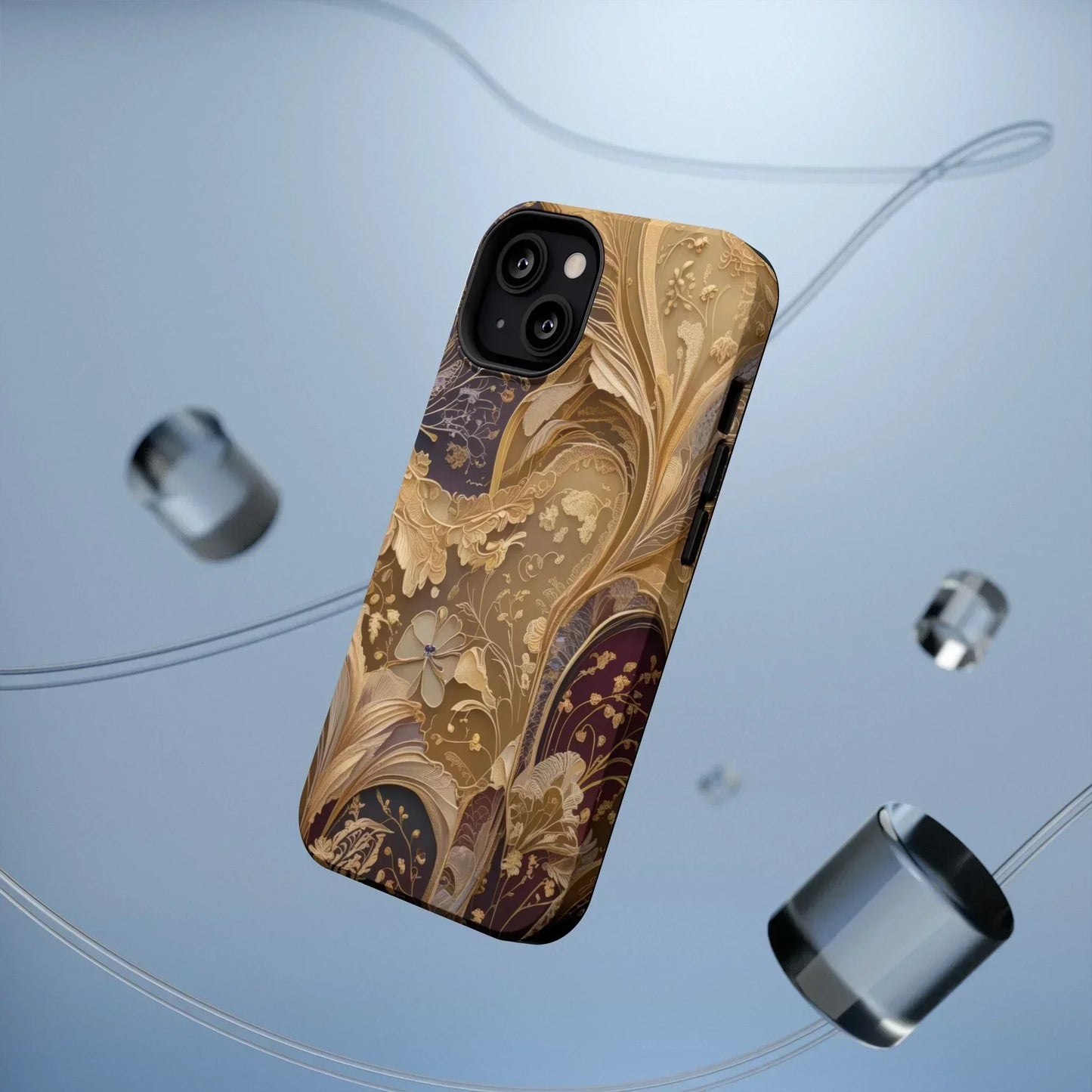 Botanical Luxury Design Impact-Resistant Phone Case for iPhone 12-16 and Galaxy S21-S22 Models - KarArmDesign