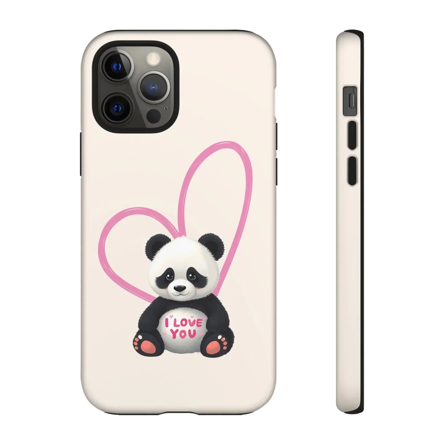 Cute Panda Heart Love Phone Case for iPhone 8-16 Models - KarArmDesign