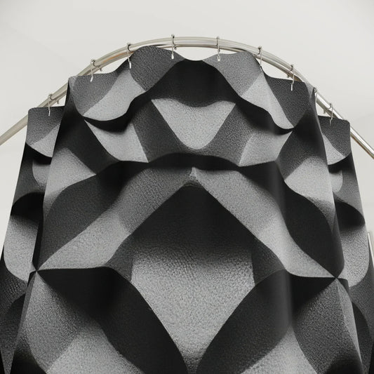 Black Geometric Bold Modern Shower Curtain | Exclusive by KARARMDESIGN - KarArmDesign