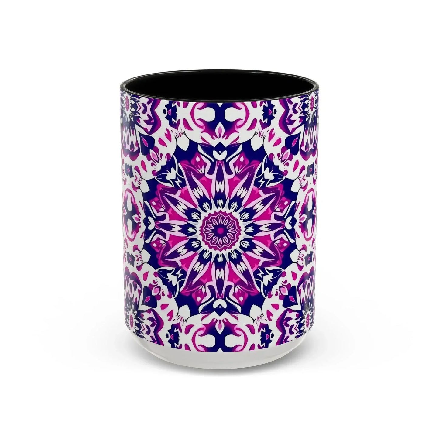 Vibrant Mandala Burst Ceramic Coffee Mug -11 & 15oz - KarArmDesign