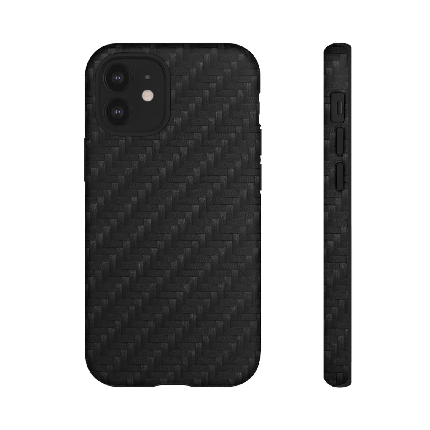 Black Carbon Phone Case Tough Case for iPhone 8-16 and Google Pixel up to 9 Models - KarArmDesign