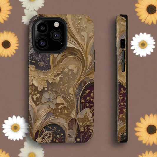 Botanical Luxury Design Impact-Resistant Phone Case for iPhone 12-16 and Galaxy S21-S22 Models - KarArmDesign