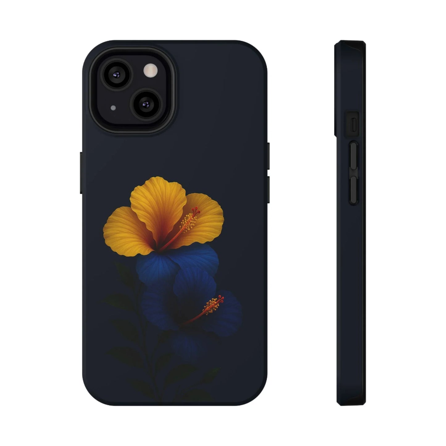 Elegant hibiscus phone case Impact-Resistant Cases for iPhone 12-16 and Samsung Galaxy S21-S22 Models - KarArmDesign