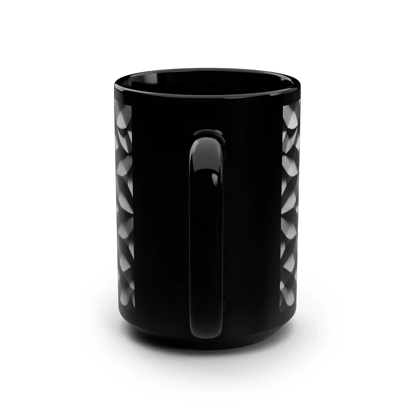 "KarArmDesign Signature Style" β Uniquely Textured Black Mug with 3D Geometric Design - KarArmDesign