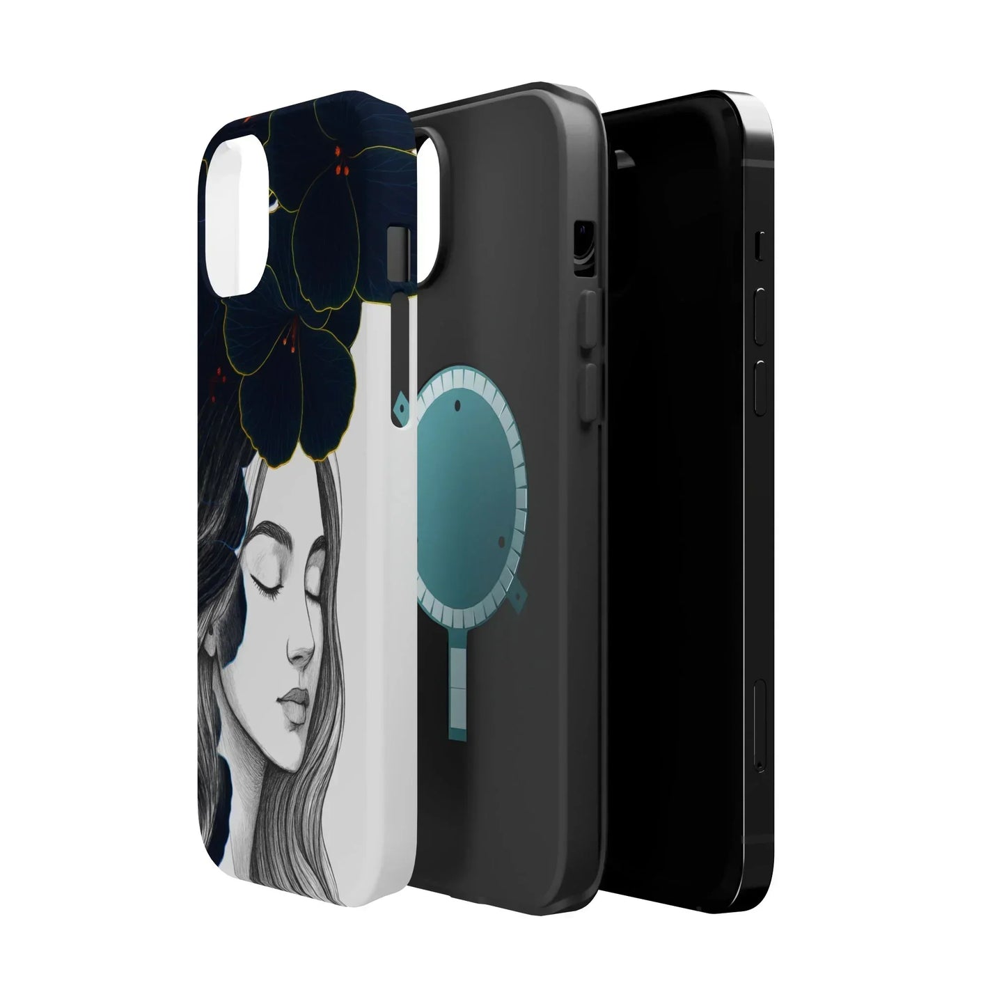 Dark Floral Elegance Phone Case for iPhone 13-16 Models - KarArmDesign