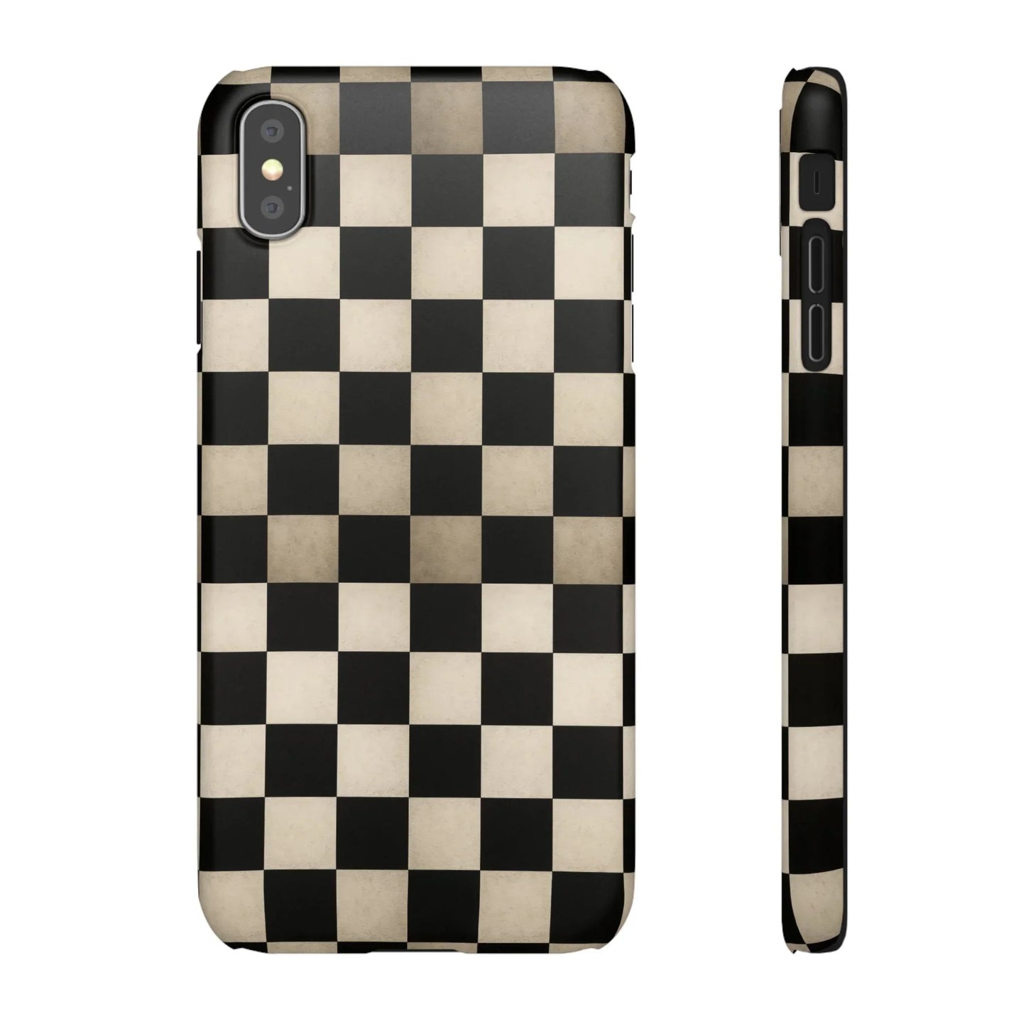 Stylish Matte Checker Phone Case for iPhone 7-16 and Samsung Galaxy S10-S24 Models - KarArmDesign