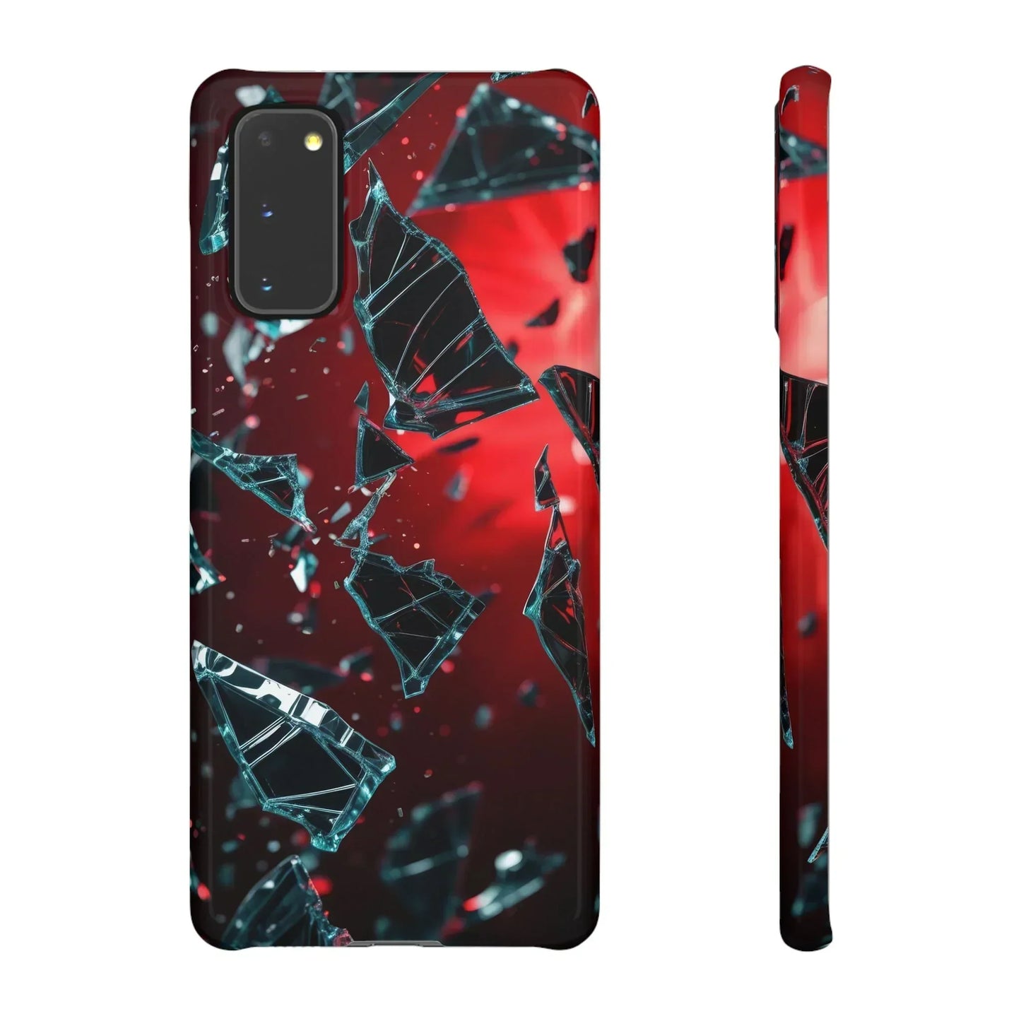 "Crimson Impact" Realistic Glass Shard Snap Phone Case for iPhone 7-16 and Samsung Galaxy S10-S24 Models - KarArmDesign