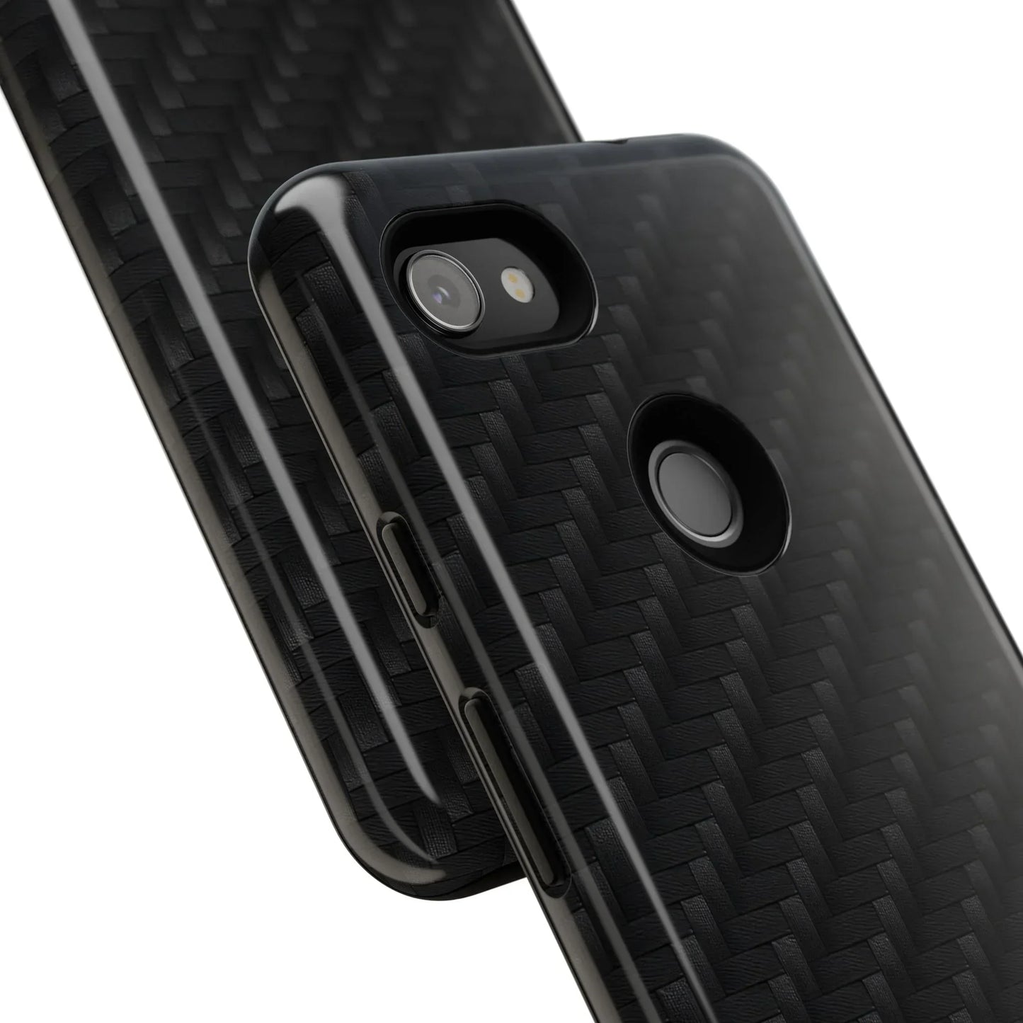 Black Carbon Phone Case Tough Case for iPhone 8-16 and Google Pixel up to 9 Models - KarArmDesign