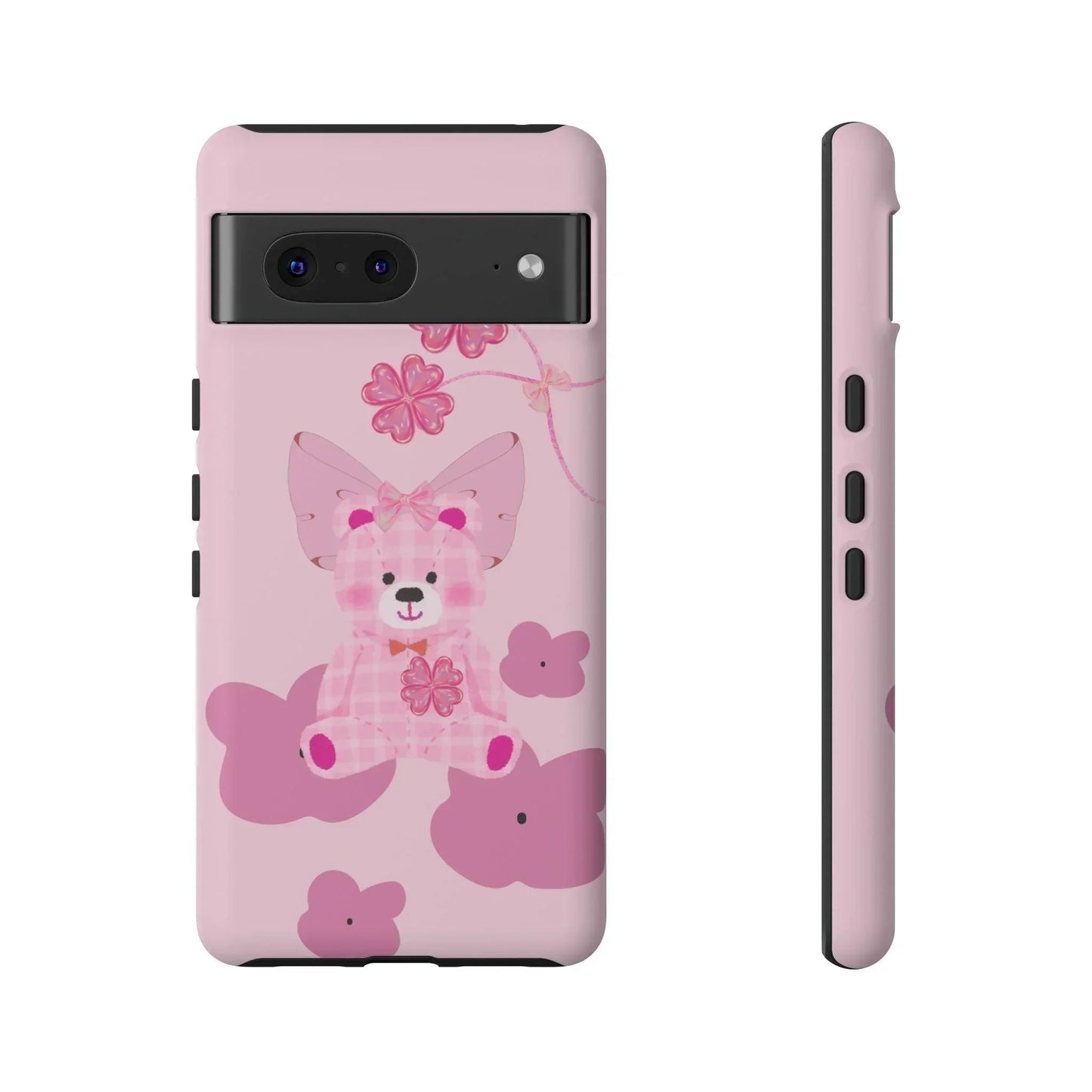 Pink Teddy Bear Phone Cases for iPhone, Pixel and Galaxy Models - KarArmDesign