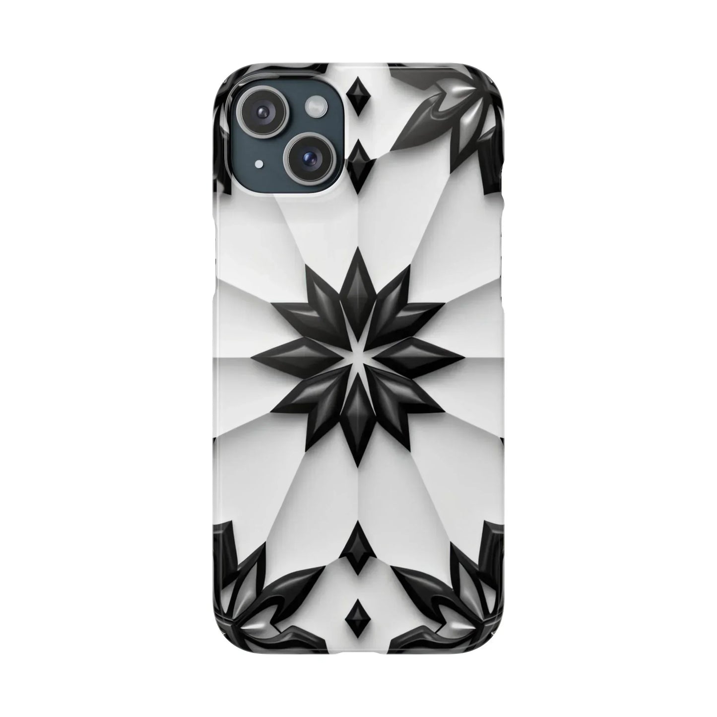 Black and White Geometric Floral Phone Case for iPhone and Samsung Galaxy - KarArmDesign