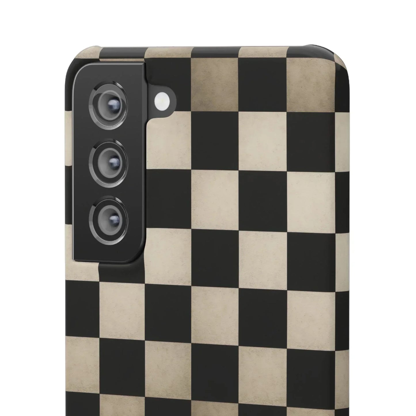 Stylish Matte Checker Phone Case for iPhone 7-16 and Samsung Galaxy S10-S24 Models - KarArmDesign
