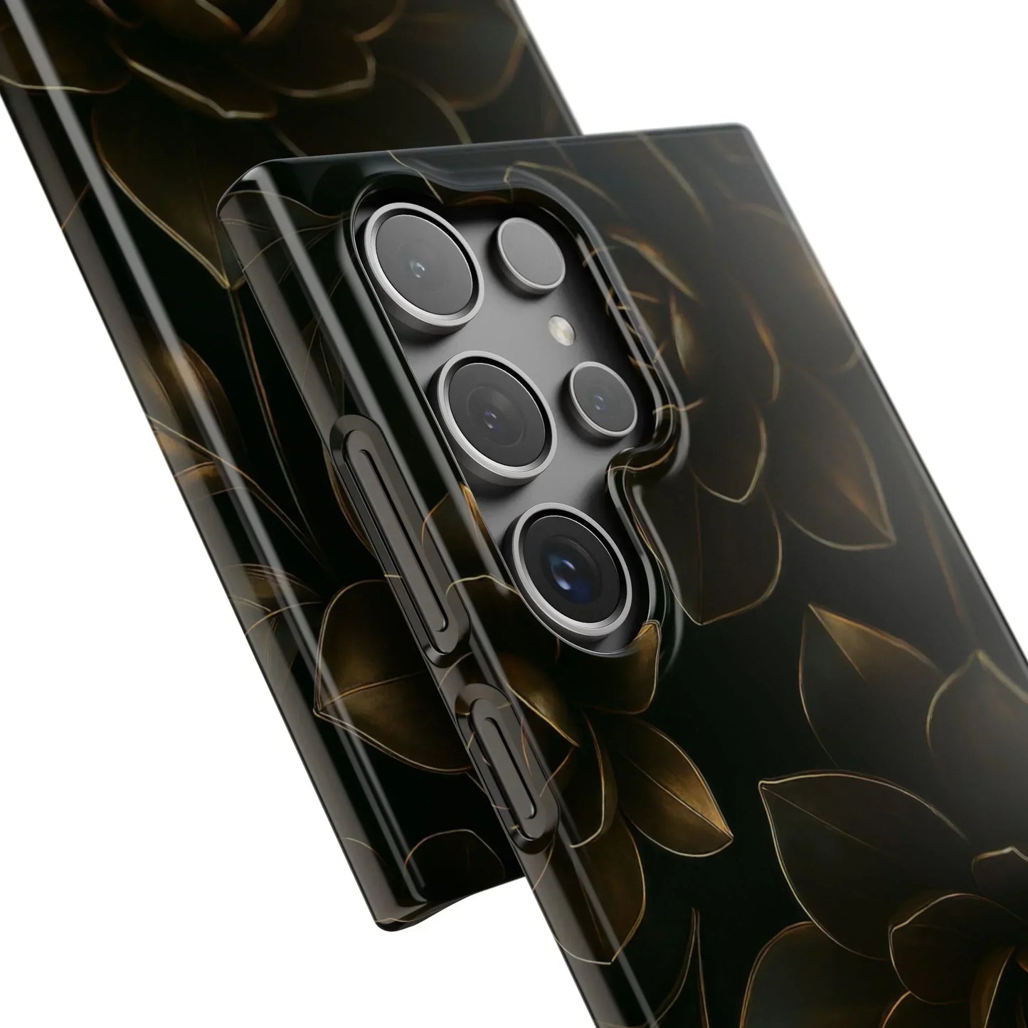 Metal Flower Phone Case for iPhone 7-16 and Galaxy S10-S24 Models
