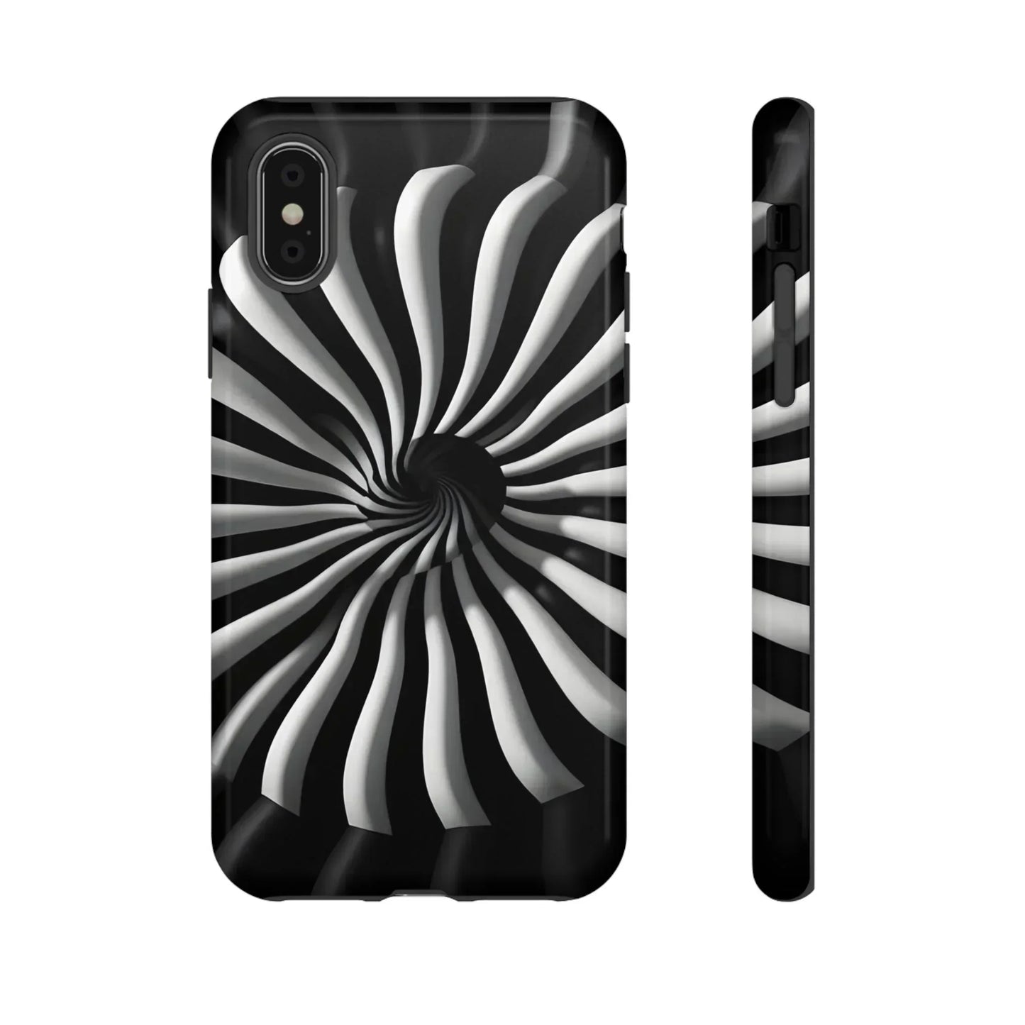 Hypnotic Black and White Spiral Phone Case for iPhone & Galaxy - KarArmDesign