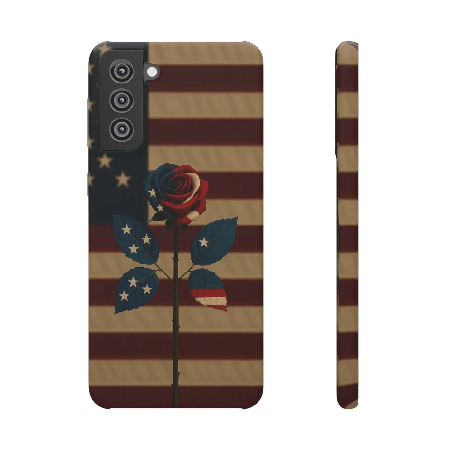 American Rose Flag Phone Case for iPhone 7-16 and Samsung Galaxy S10-S24 Models - KarArmDesign