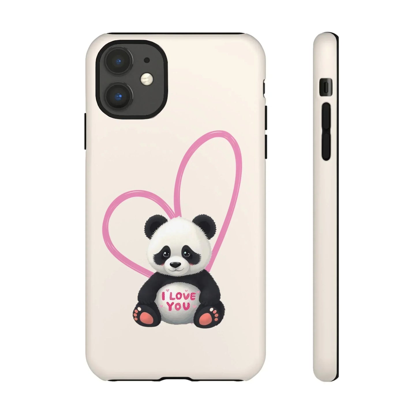 Cute Panda Heart Love Phone Case for iPhone 8-16 Models - KarArmDesign
