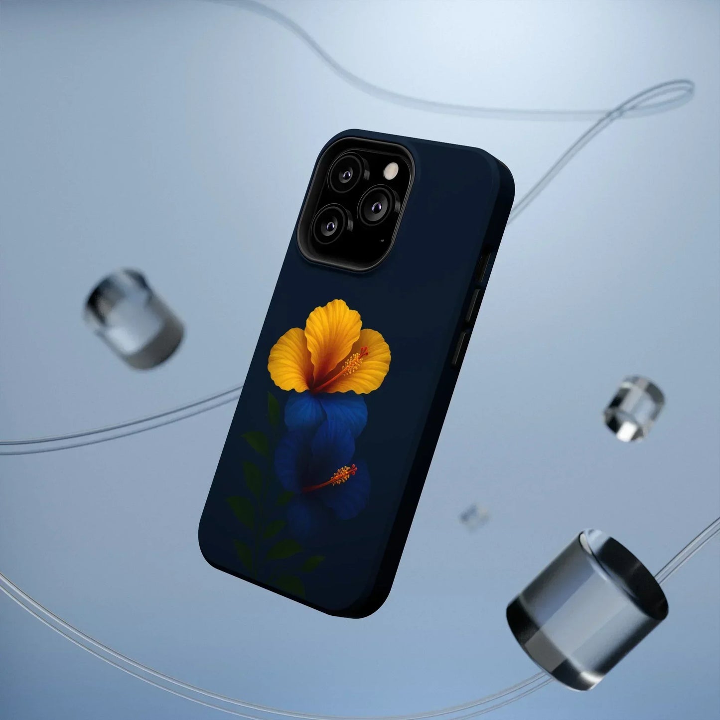 Elegant hibiscus phone case Impact-Resistant Cases for iPhone 12-16 and Samsung Galaxy S21-S22 Models - KarArmDesign