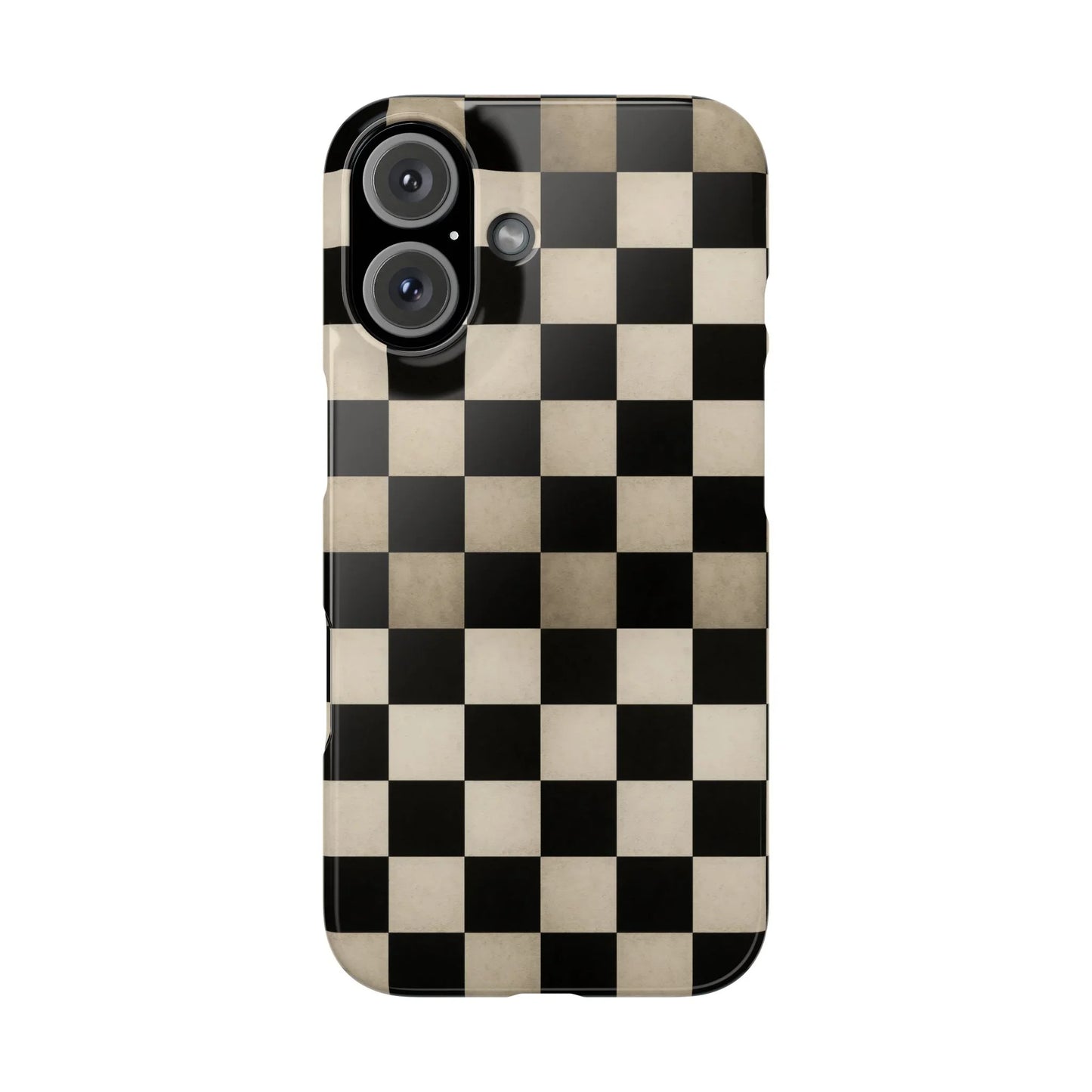Stylish Matte Checker Phone Case for iPhone 7-16 and Samsung Galaxy S10-S24 Models - KarArmDesign