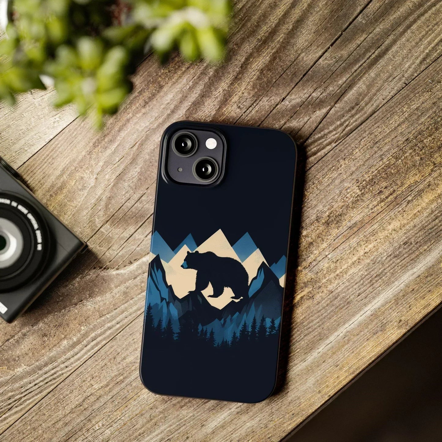 Wild Bear in the Peaks – Mountain Adventure Slim Phone Case for iPhone 7-16 Models - KarArmDesign