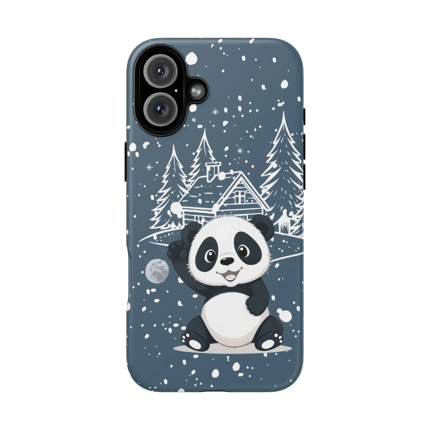 Cute Panda in a Winter Wonderland Phone Case for iPhone 8-16 Models - KarArmDesign