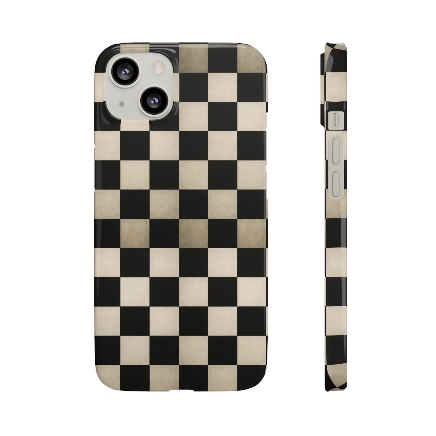 Stylish Matte Checker Phone Case for iPhone 7-16 and Samsung Galaxy S10-S24 Models - KarArmDesign
