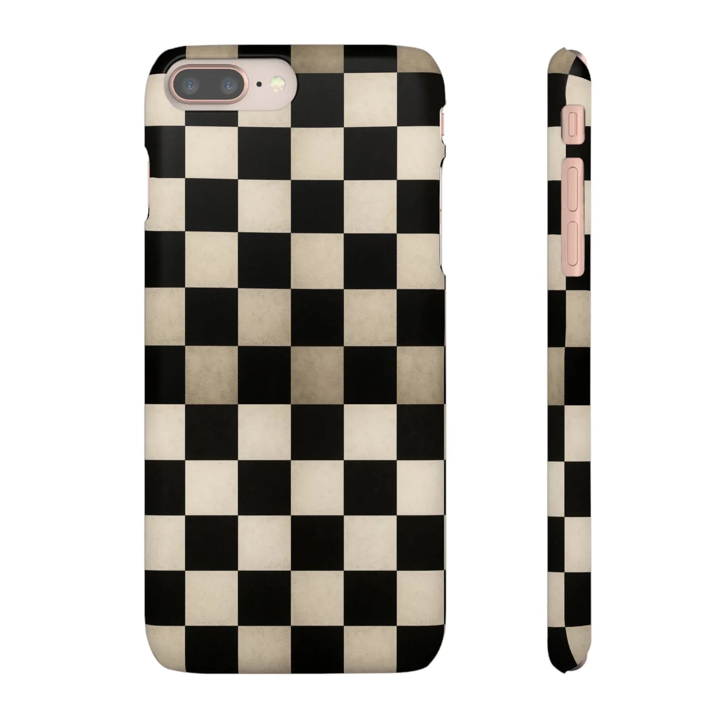Stylish Matte Checker Phone Case for iPhone 7-16 and Samsung Galaxy S10-S24 Models - KarArmDesign