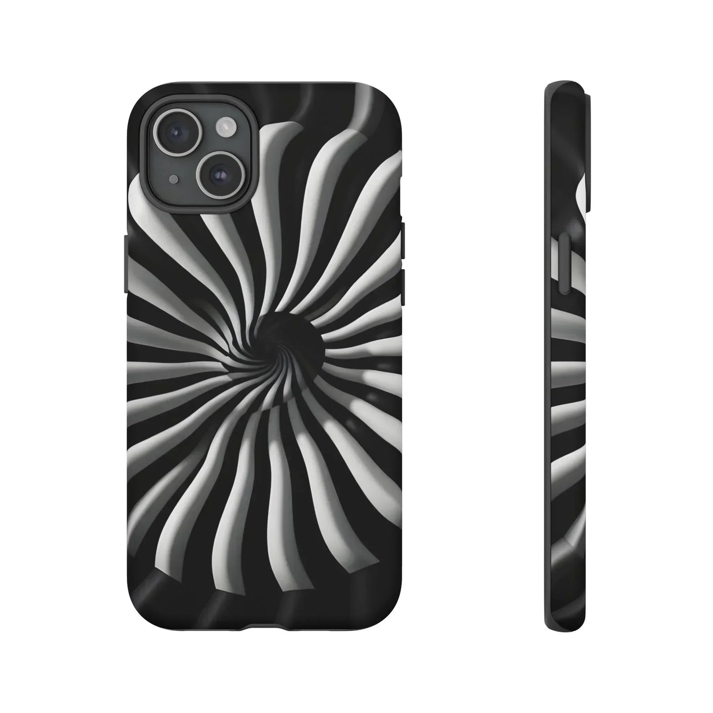 Hypnotic Black and White Spiral Phone Case for iPhone & Galaxy - KarArmDesign