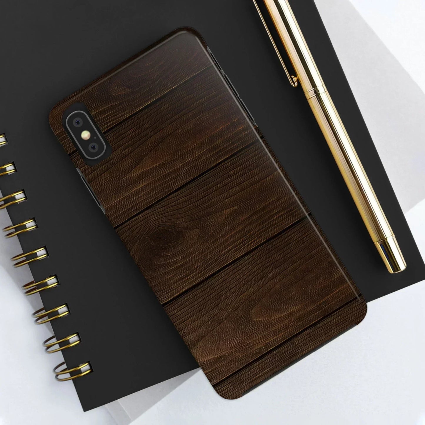 Dark Wood Grain Phone Case for iPhone and Galaxy - KarArmDesign
