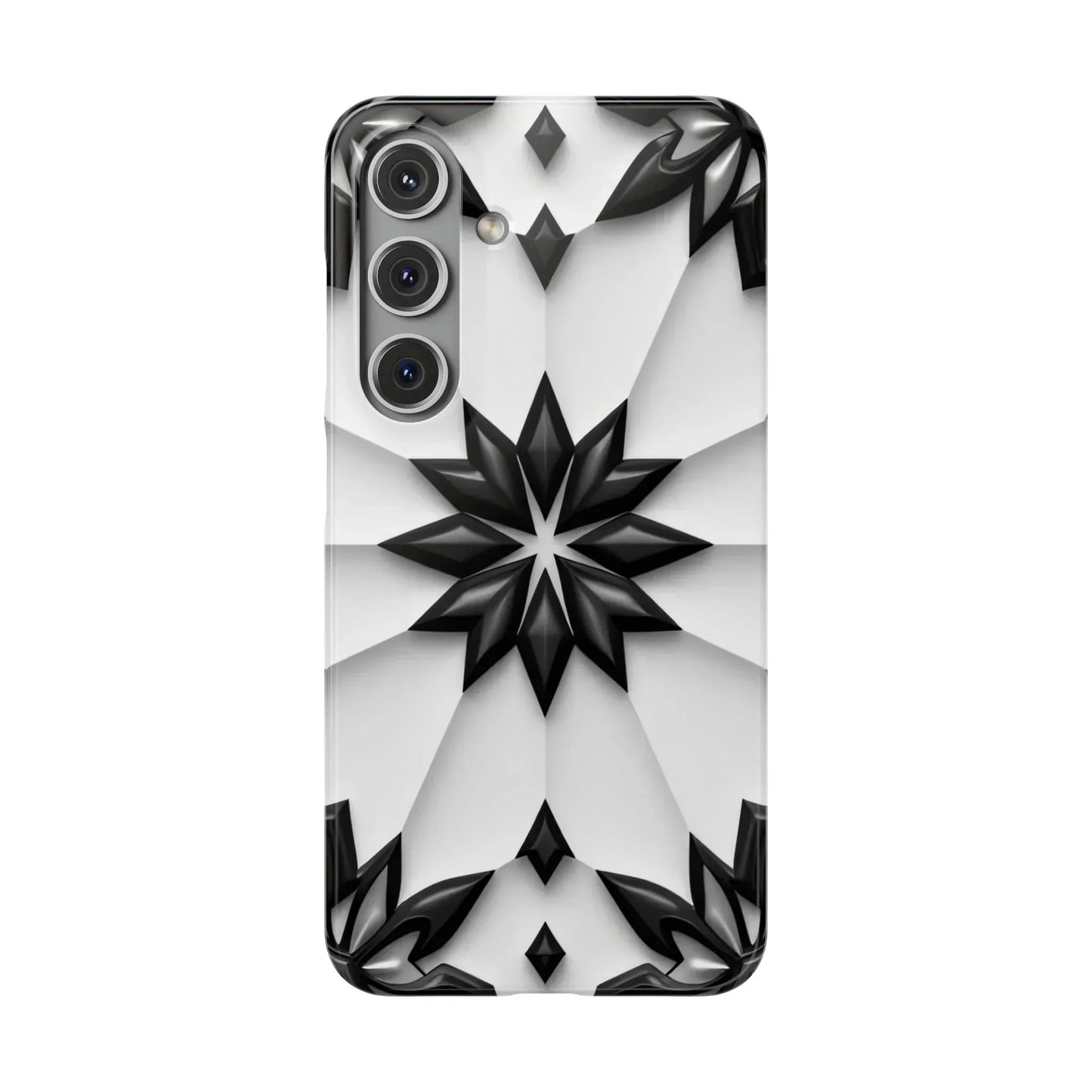 Black and White Geometric Floral Phone Case for iPhone and Samsung Galaxy - KarArmDesign