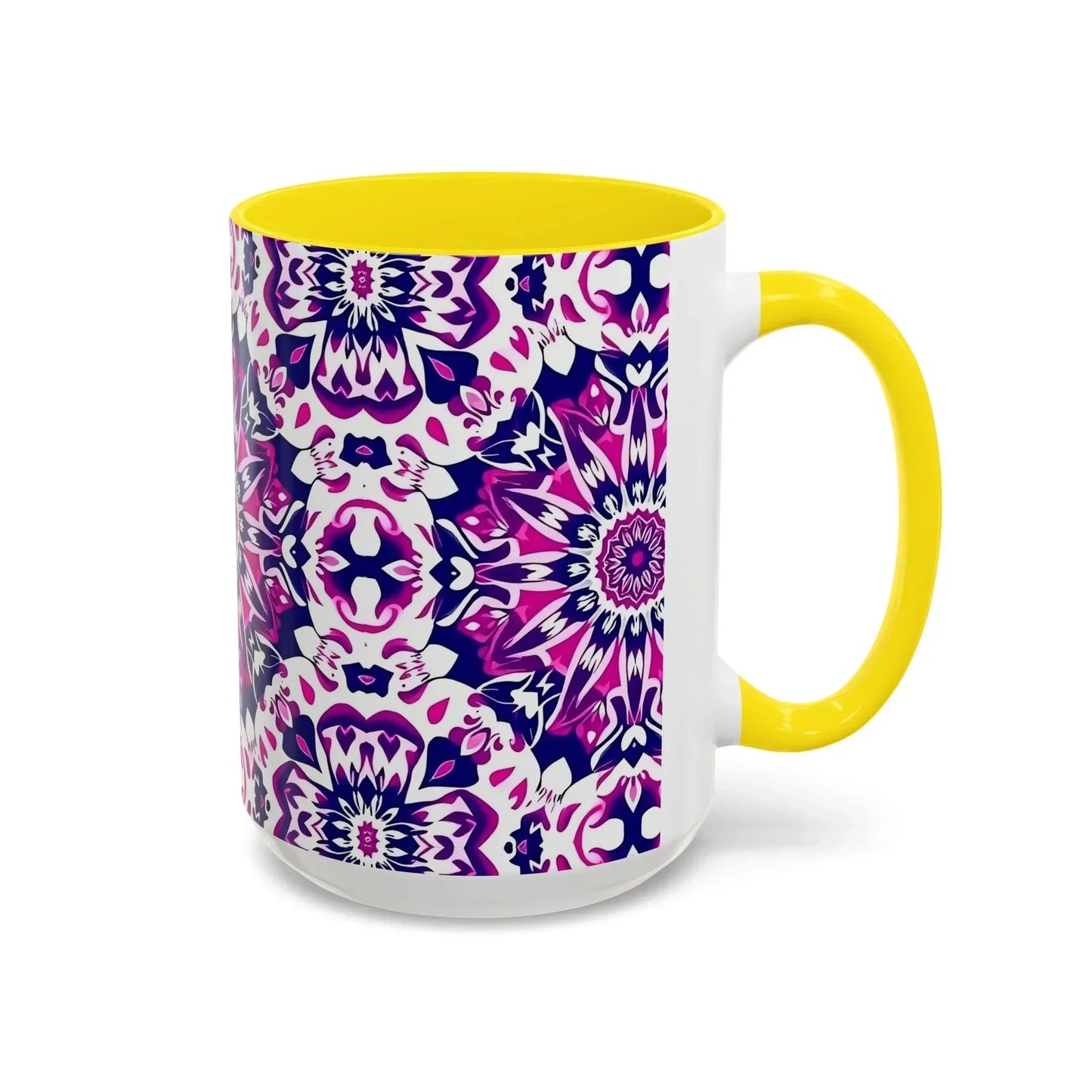 Vibrant Mandala Burst Ceramic Coffee Mug -11 & 15oz - KarArmDesign