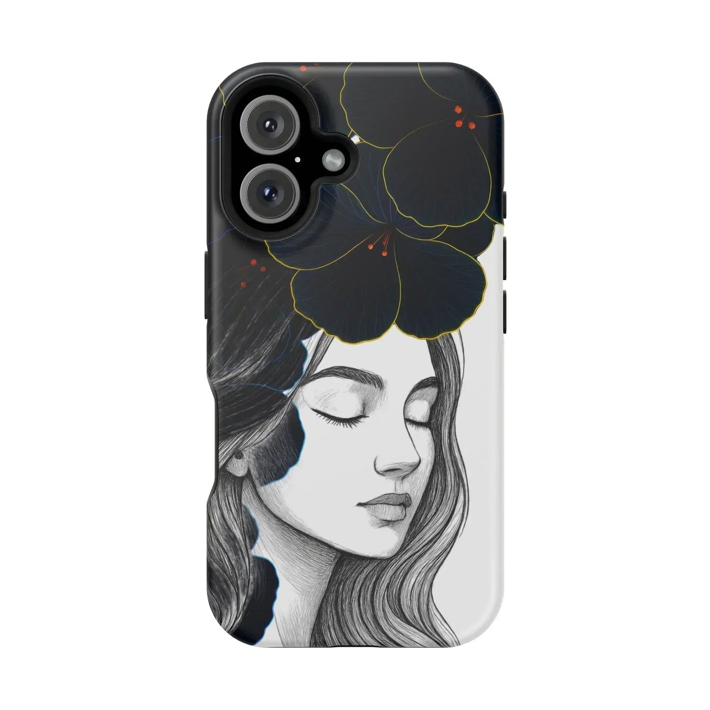 Dark Floral Elegance Phone Case for iPhone 13-16 Models - KarArmDesign